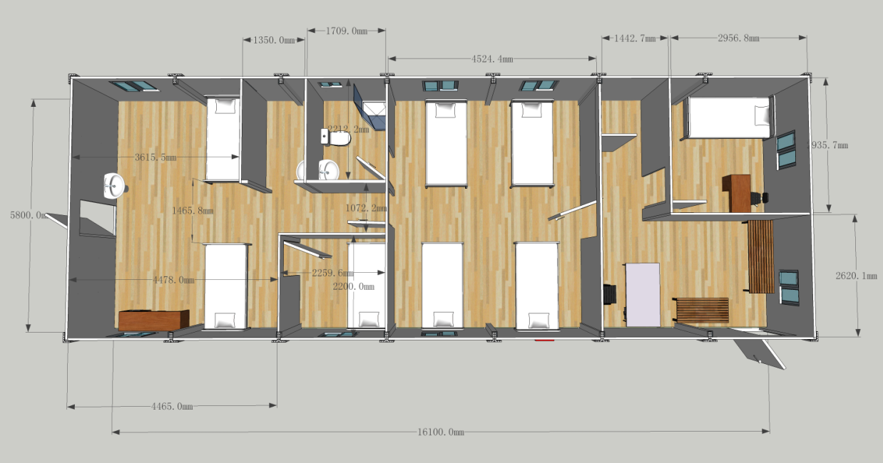 Prefab Container House For Camp (11)၊